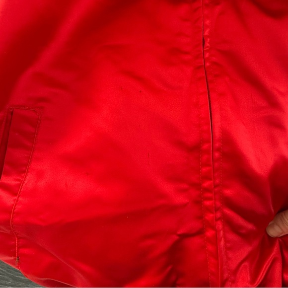 Vintage Korea Satin Bomber Dragon Jacket Embroidery Red Zip Up about mens small - Picture 8 of 8
